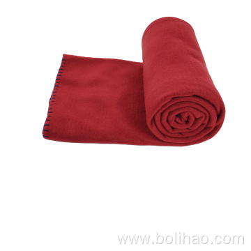 70% recycled polyester solid color soft polar fleece blankets bulk